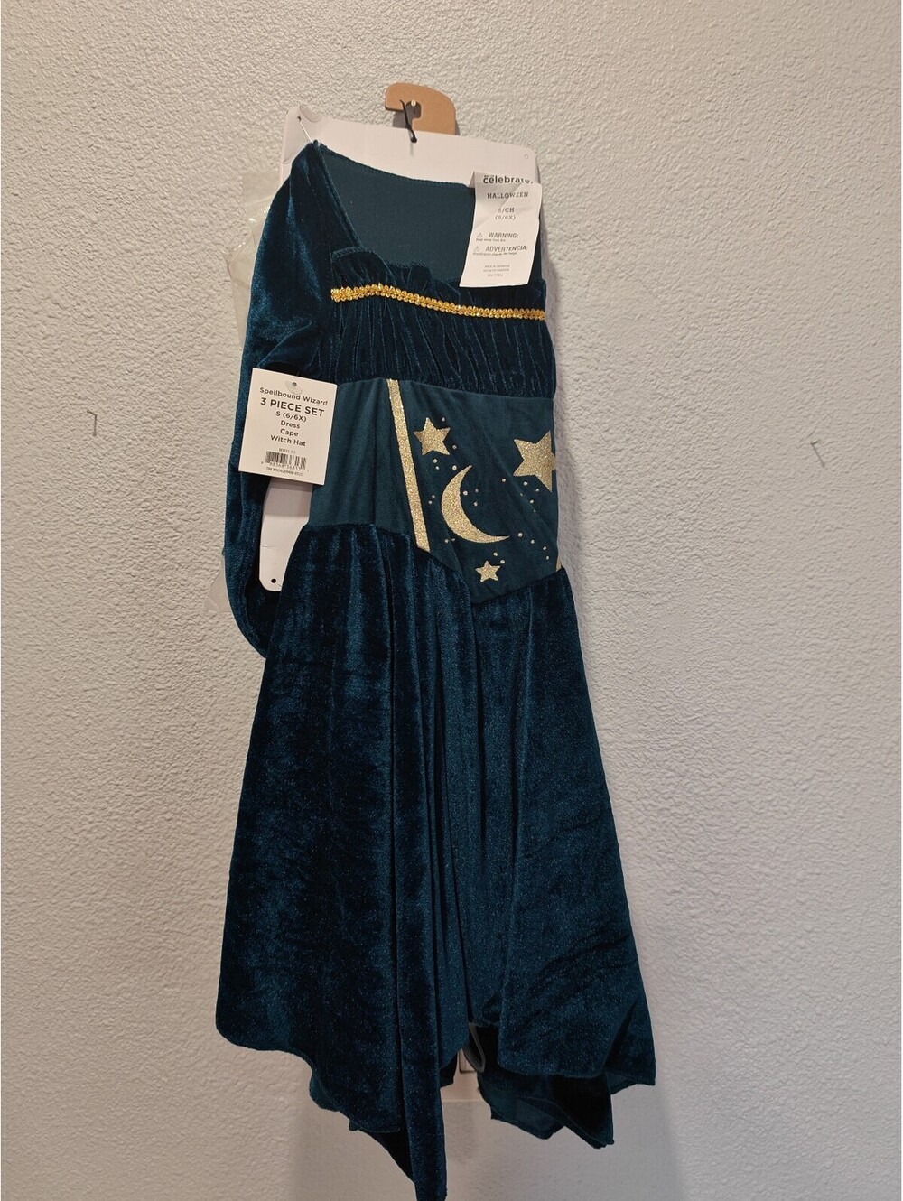 Spellbound Wizard 3 Piece Set Kids Costume Size S (6/6X)